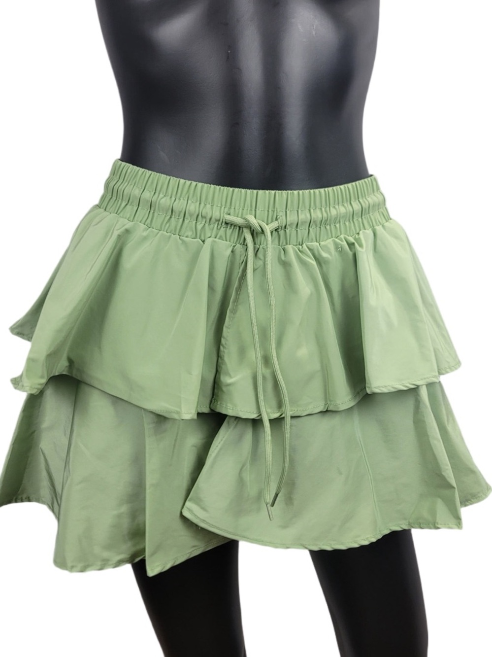 NWT! Small Light Green Tiered Ruffle Skirt - Women